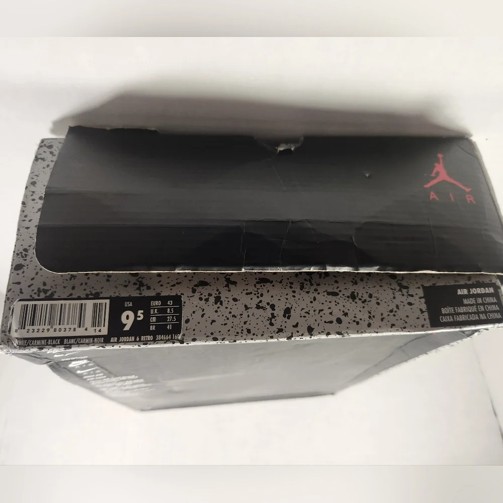 Men's Air Jordan Retro 6 Carmine Sneakers - Picture 9 of 9
